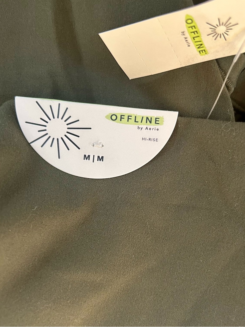OFFLINE by Arie Real Me High Waisted Crossover Leggings Military Green NWT Sz M - Picture 14 of 15